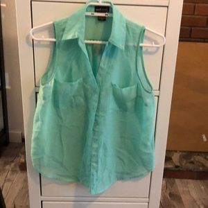Teal button up shirt